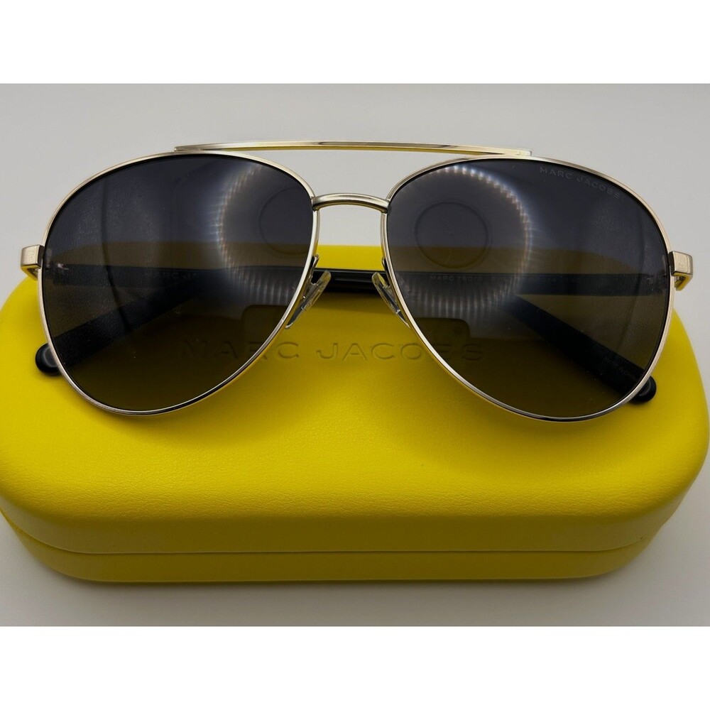 Marc Jacobs Aviator Sunglasses MARC Montura Gold & Black 760/S RHL BN + FREE 🎁